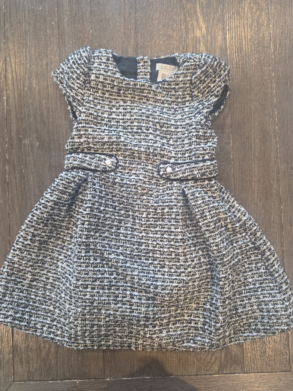 Rachel Zoe Black and White Tweed Girls' Dress